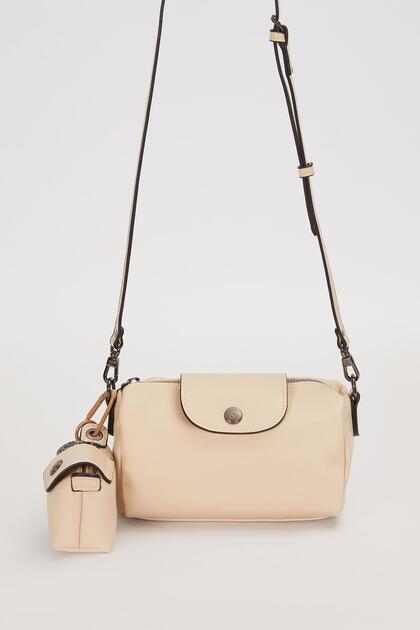 Mink cylinder model charm detailed Shoulder Bag