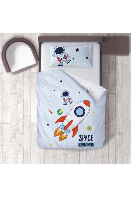 Children's Room Cotton Lu Duvet Cover Set Bed Sheet Sız Uzay No.00112