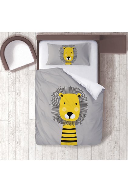 Children's Room Cotton Lu Duvet Cover Set Bed Sheet Sız Aslan No.00120