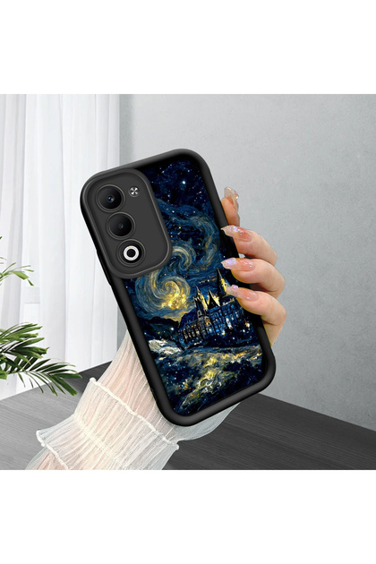 Oppo A5 4G/5G Compatible Black Silicone Case Shockproof with Camera Protection