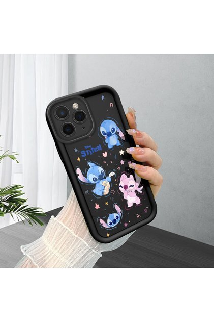 iPhone 11 Pro Compatible Black Silicone Case Shockproof with Camera Protection Stitch