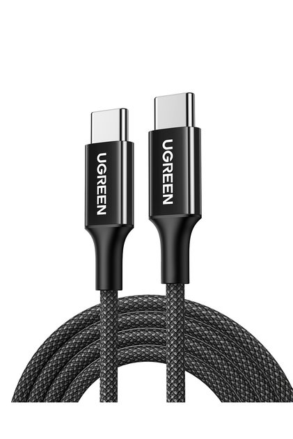 USB-C 60W 3A QC PD Örgülü Hızlı Şarj Kablosu, 2 Metre, Siyah, 65245