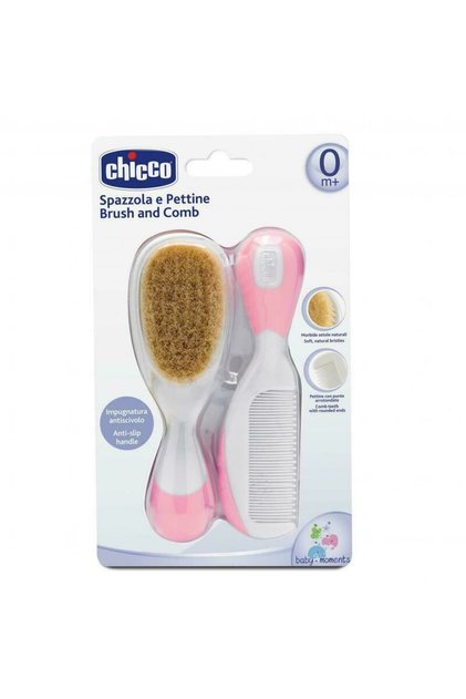 Set pieptan si perie, Chicco, Par , Roz