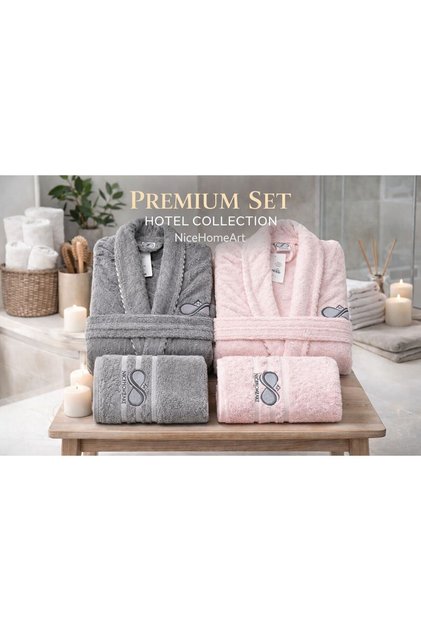 Premium Dowry Bathrobe Set for Women and Men Cotton Towels Spa Hotel Quality