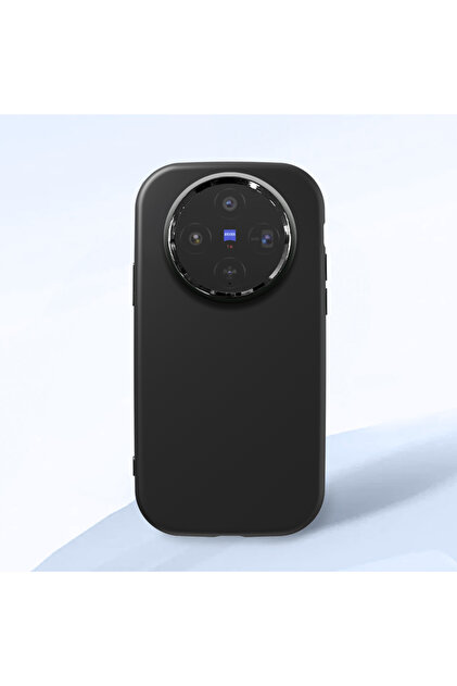 Vivo X300 Compatible Shock-Absorbing Camera Protected Black Silicone Case
