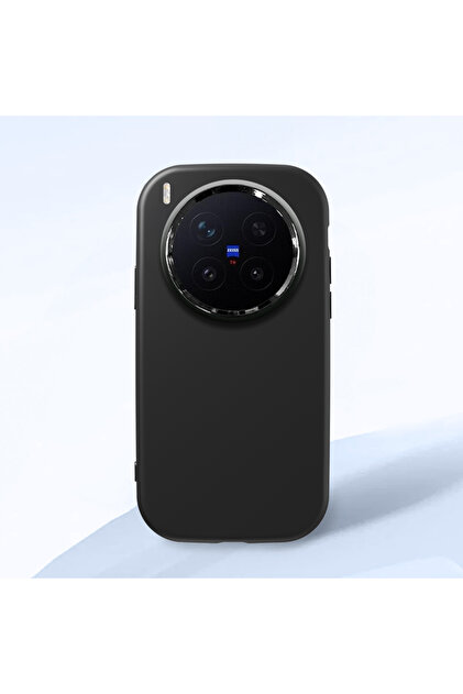 Vivo X300 Pro Compatible Shock-Absorbing Camera Protected Black Silicone Case
