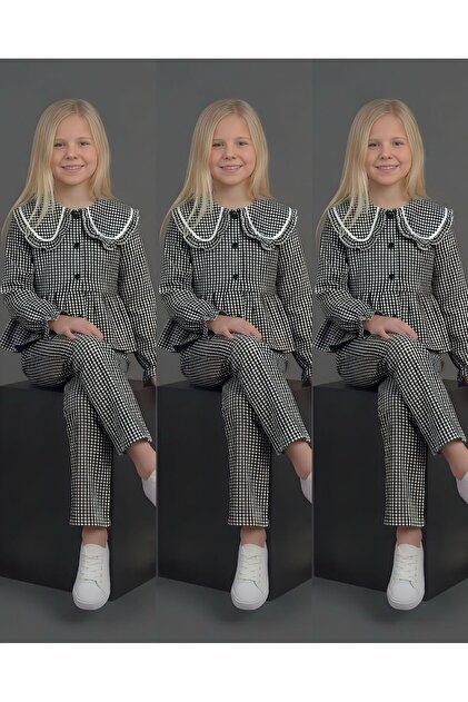 Firfir Collared Bottom and Top Girls' Set
