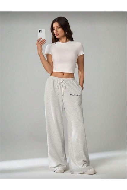 Women's Wide-Leg Sweatpants Oversized Comfortable Fit High Waist Casual Sports Pants