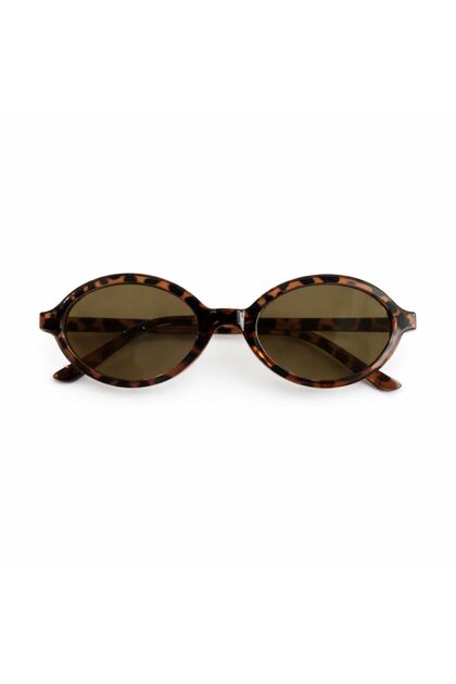 mirvia Retro Oval Leopar Desenli Kadın Güneş Gözlüğü UV400 Vintage