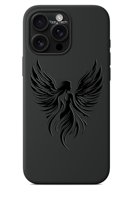izzytech iPhone 14 Pro Max Uyumlu Siyah Telefon Kılıfı – Melek