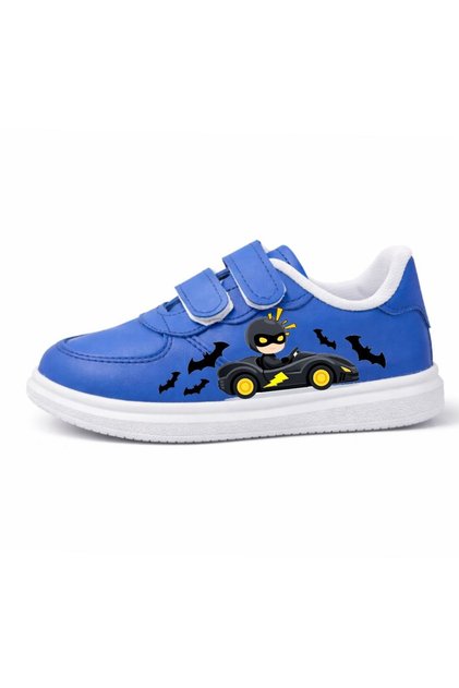 Black Masked Superhero Printed Boys' Sports Shoes