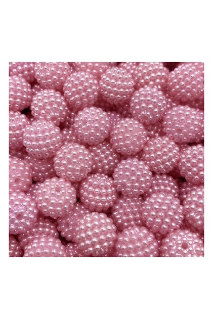 50 Pieces of Perforated Blackberry Beads Pink (14 mm)