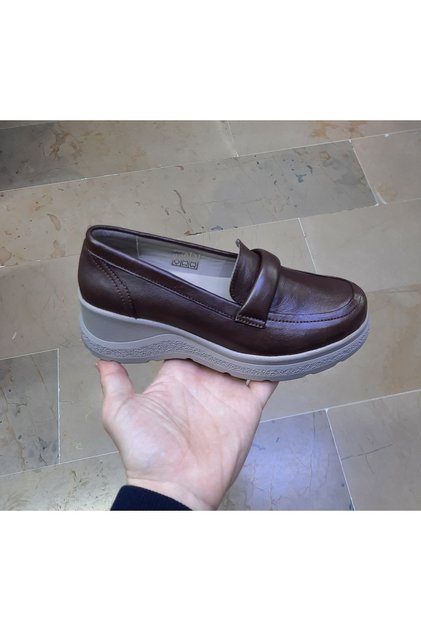 Women's Genuine Leather Orthopedic Stylish, Comfortable Wedge Heel Loafers Shoes