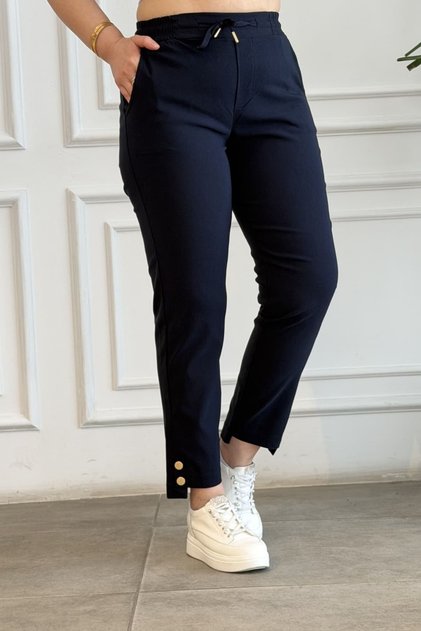Elastic Waist Asymmetrical Trousers