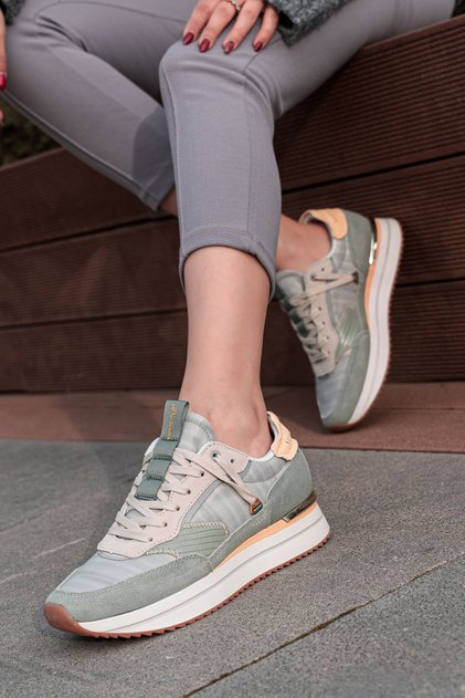 Suede and Genuine Leather Detailed Women's Sneakers