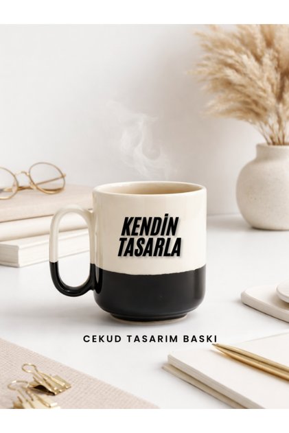 Kişiye Özel Kupa Bardak Siyah Alt Tasarım – Kendin Tasarla Baskılı Seramik Kupa