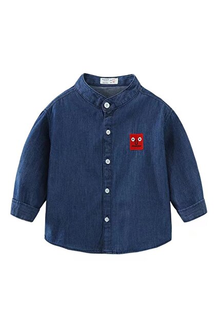 Boy's Denim Shirt with Red Embroidery
