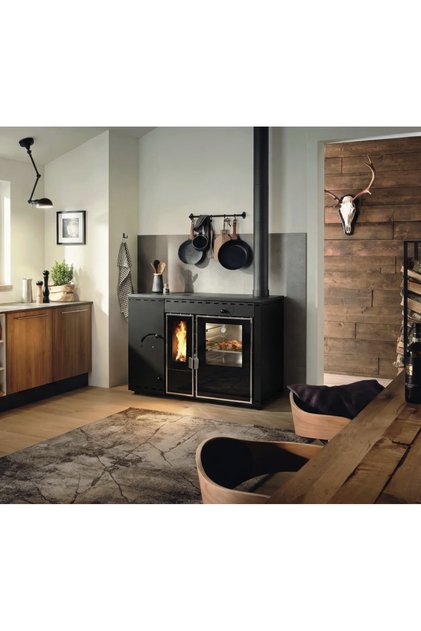 NATURAL AIR COOKER PELLET YAKITLI YATAY KUZİNELİ SOBA