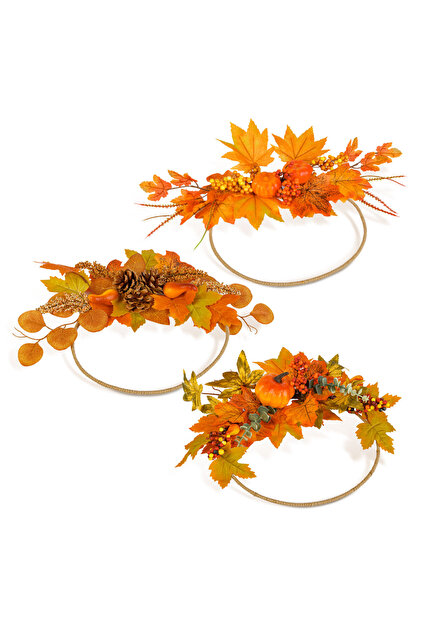 Coronita decorativa toamna, 24 cm, decor usa sau masa, 3 modele