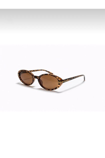 Jine Oval Leopard Brown Women's Sunglasses