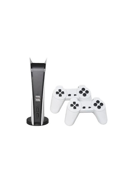 Consolă de jocuri GS5 cu 2 controlere și 200 de jocuri încorporate, albă