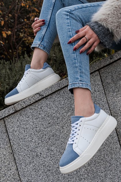 Adidași de damă din piele naturală și piele de căprioară