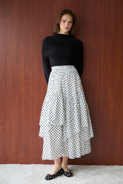 Polka Dot Poplin Skirt 32-2771