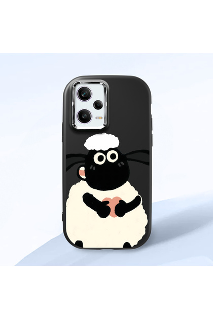 Poco X5 Pro 5g Compatible Shock-Absorbing Camera Protected Black Silicone Case Kuzu Patterned