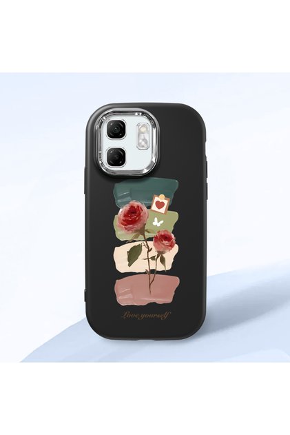 Infinix Smart 9 Compatible Shock-Absorbing Camera Protected Black Silicone Case Artistic Patterns
