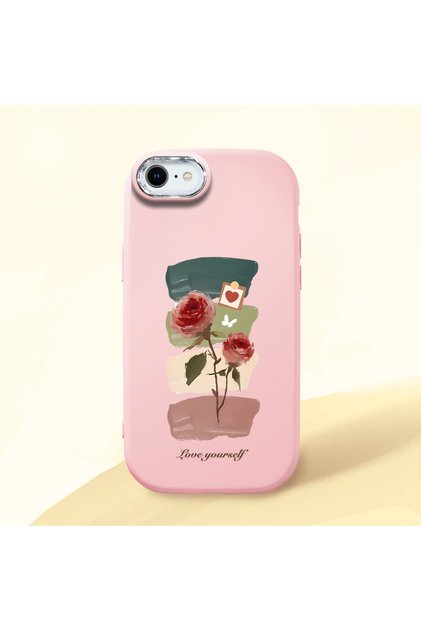 Pink Silicone Case with Shock-Absorbing Camera Protections Compatible with iPhone 7/8/Se 2020 2022 Artistic Patterns