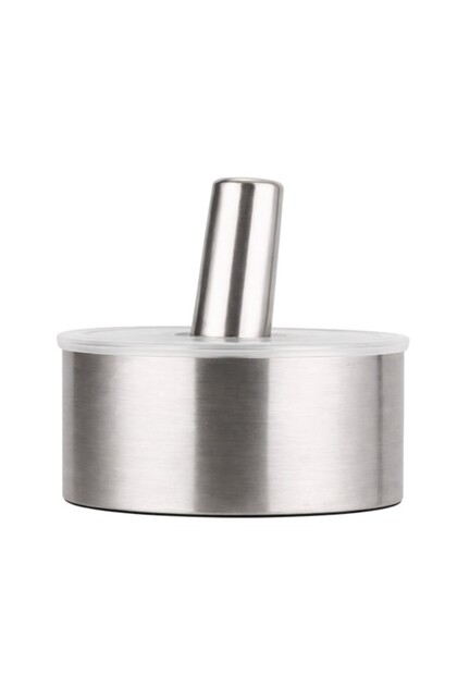 Stainless Steel Garlic Mortar, Brushed Metal Finish, Round Base