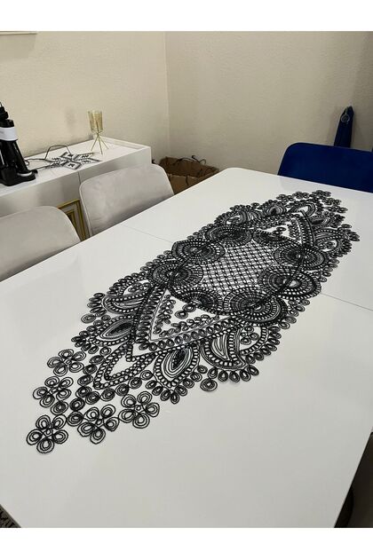 French Lace Luxury Tulle Guipure Chic Single Runner 50X140 cm