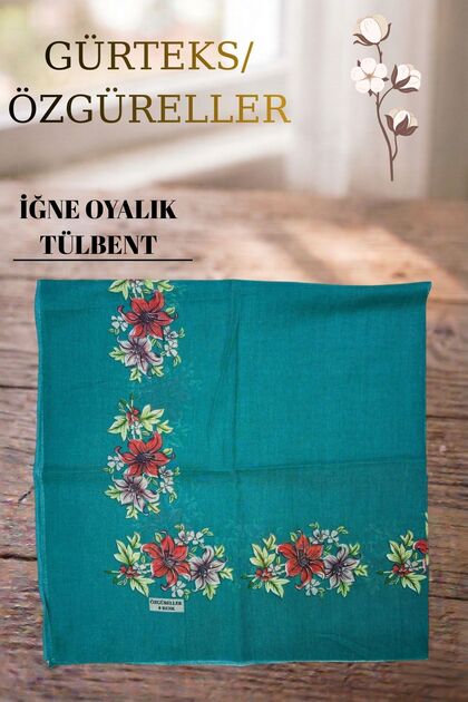 Özgüreller, İğne Oyalık Pamuklu Tülbent,%100 Pamuklu Hediyelik Terletmeyen Kaymayan Tesettür