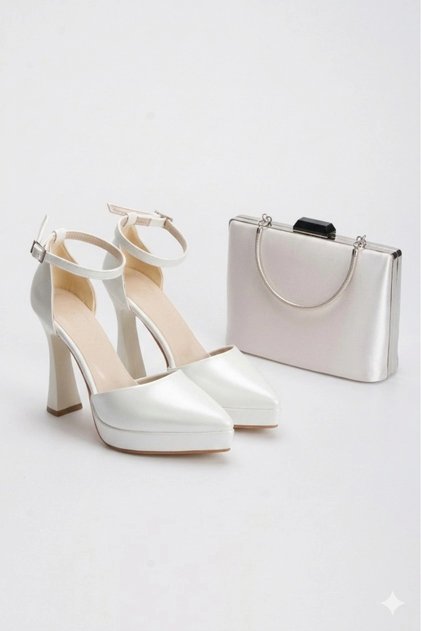 Women's Stiletto Heel U H Lightweight Platform Pointed Toe Stylish Evening Dress Stiletto and C Bag Combination