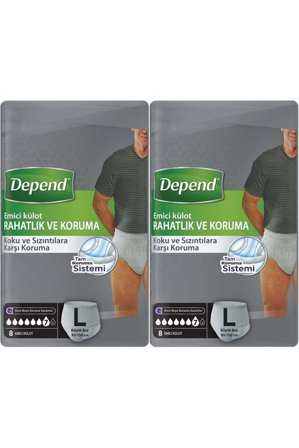 Absorbent Panties Pants Adult Diapers L - Large - Large Men's 16 Pieces (2Pk*8)