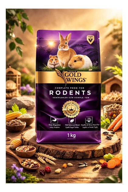 Premium Complete Rodent Food – Balanced Nutritional Formula for Hamsters, Guinea Pigs and Rabbits - 1 kg