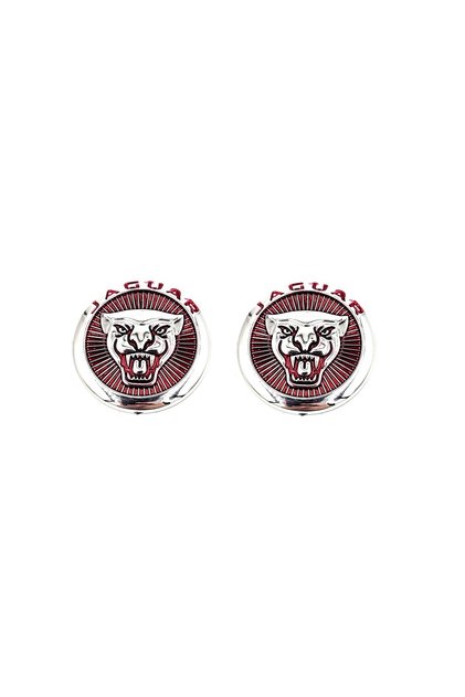 Special Design for Labelers 2-Pack Jaguar Silver Red Round Design 4 cm