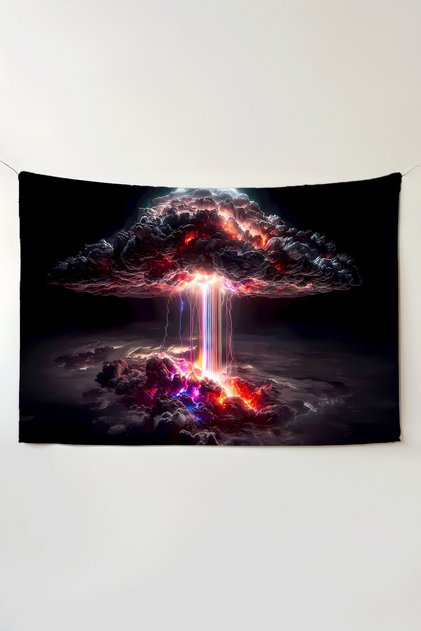 Rainbow Storm Wall Covering – Large Size Tapestry Wall Rug Sq, Game Anime Movie Room Decor
