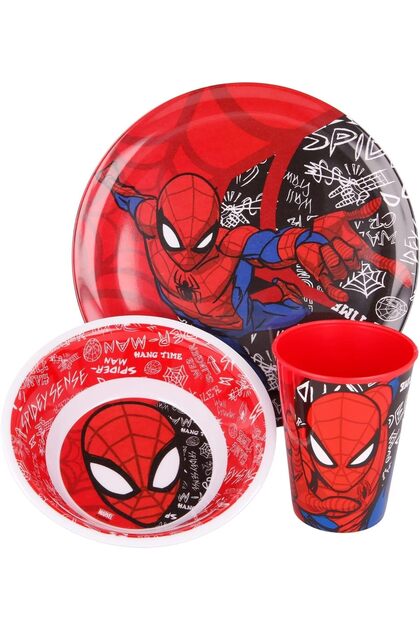 Spiderman Urban Web Melamine Set Without Rim, 3-Piece