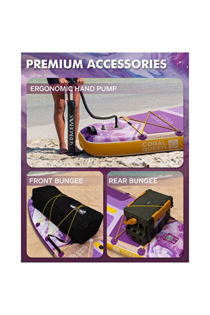 SavaBoards Coral Queen Ultra Stabil Şişme Paddle Board SUP Seti