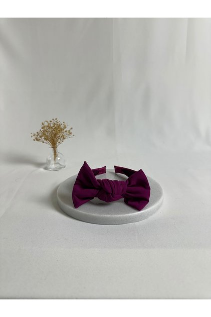 Fuchsia Double Crepe Bow Crown Hair Band