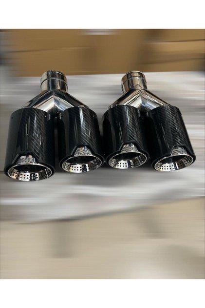 BMW M 90 MM İÇİ DELİKLİ INOX ÇİFTLİ EGZOZ UCU SETİ