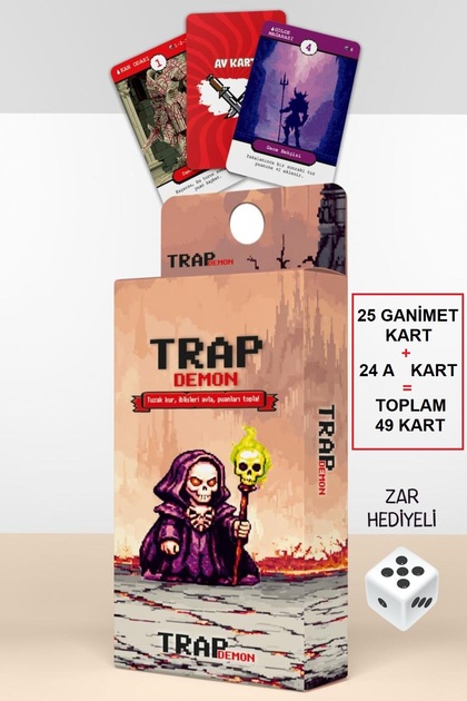 Luxmon Trap Demon Strateji ve Macera Kart Oyunu - 49 Kart + Zar