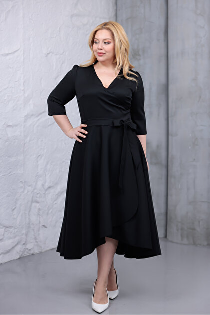 plus size black asymmetrical dress Asymmetrical basic dress