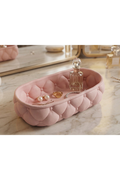 Tufted Style Buttoned Organizer Tray – Jewelry & Accessory Storage