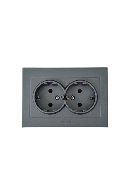 Grano Smoked Double Grounded Socket Frame Included