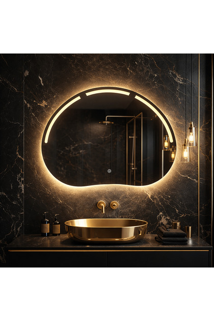 Oglindă LED premium pentru baie, hol, dormitor 80×60 cm, 3 tipuri de lumină – caldă, rece, neutră