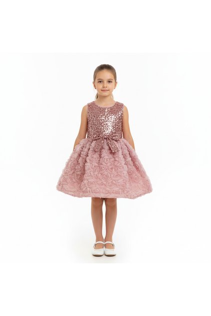 D' Daniela - Rose Petal Sparkle Tulle Dress – Pink - 2Y to 8Y