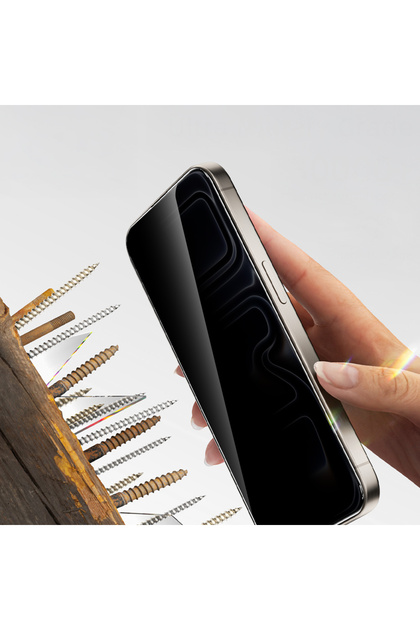 Zore iPhone 17 Pro Uyumlu 2.5D Oliv Privacy Temperli Cam Ekran