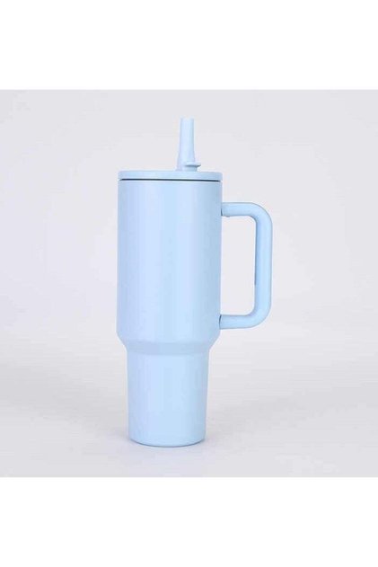 40 oz Insulated Stainless Steel Tumbler with Handle and Flip Straw – Spill-Proof Travel Mug – Do